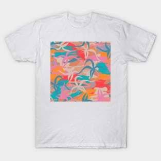 Tahiti Garden II. / Vibrant Plants in Red, Orange, Pink and Turquoise T-Shirt